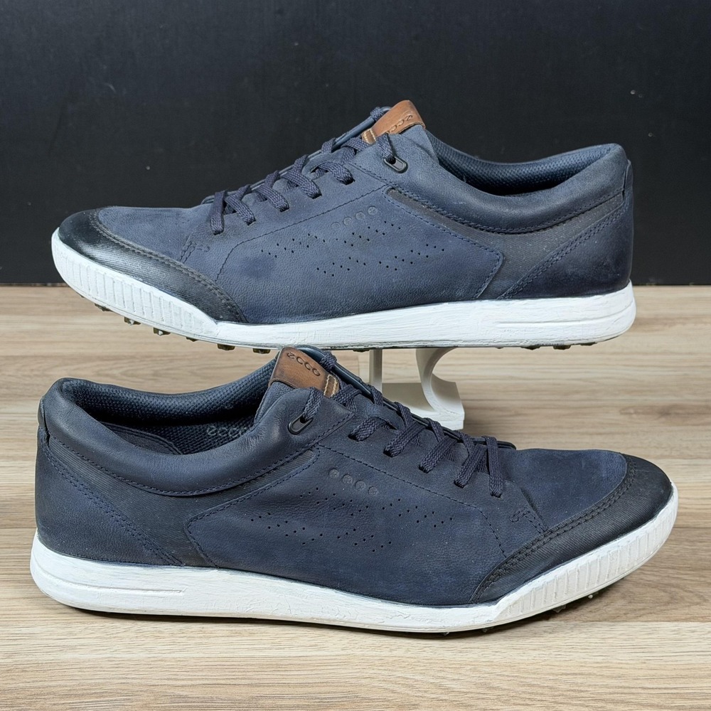 ECCO Golf Street Retro Shoes Mens Size 13 Blue White Leather Spikeless Sneakers